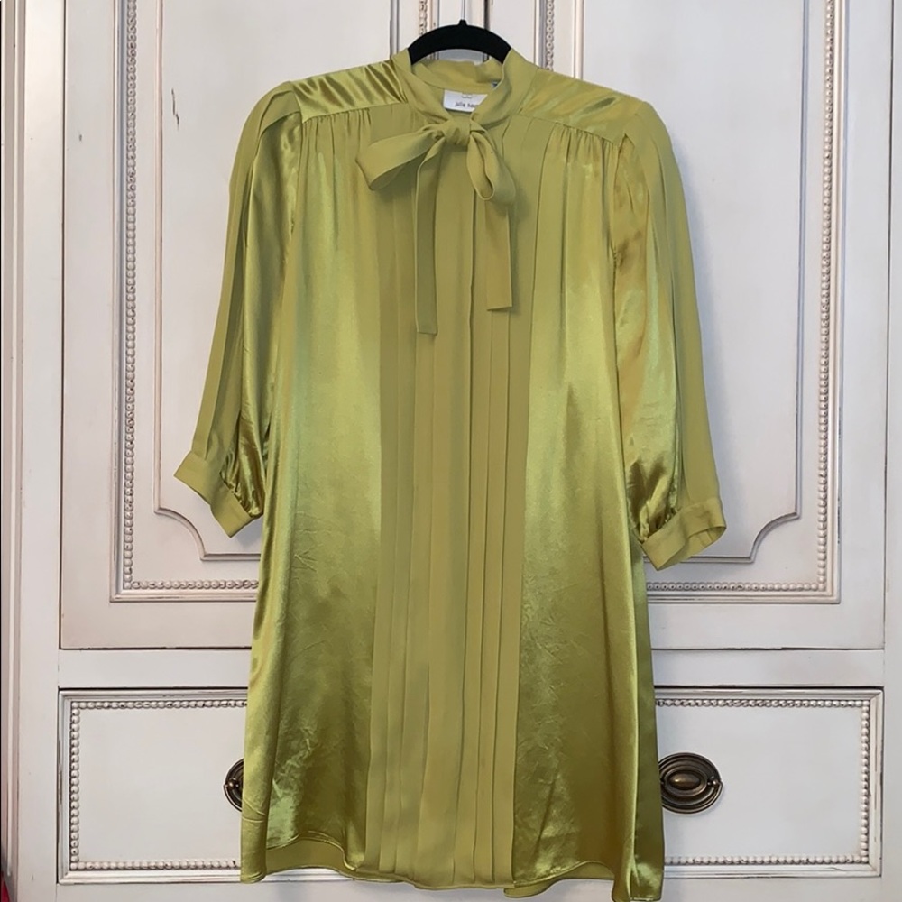 Julie Haus blouse dress in green silk